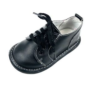 Wee Squeeks Black Leather Oxfords Sz 6